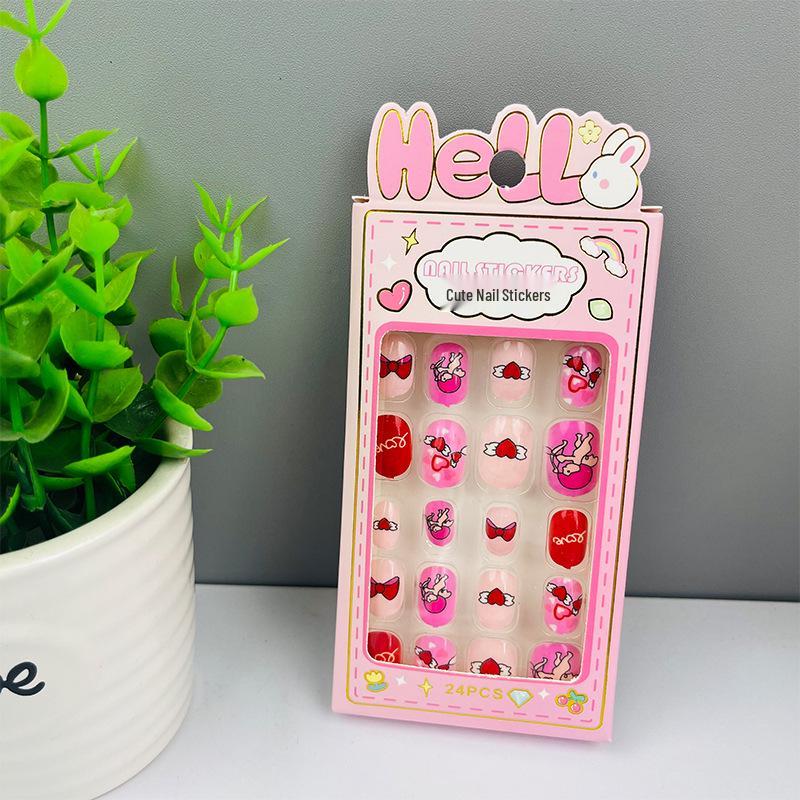 Children's Wearable Custom Nail Stickers - Cute European & American Jelly Glue Fingernail Tips