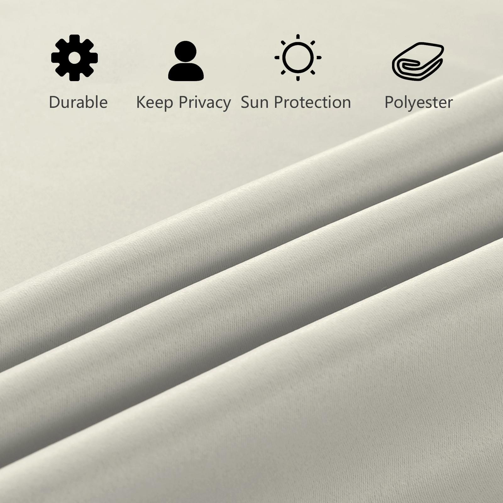 

2 панели штор для французских дверей с кулиской, подвязками, для помещений, солнцезащитные, для приватности, на люверсах, теплоизоляционные, затемняющие белый