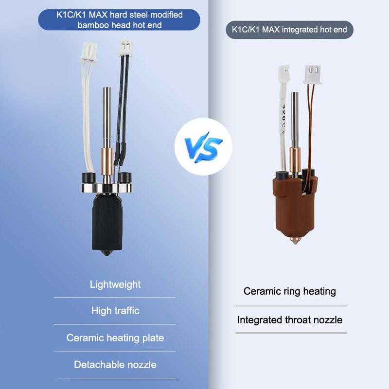 New Upgrade Hotend For Creality K1C/K1 Max Ceramic Heating Block Quick-Swap One-Piece Nozzle Kit Brass Hard 3D Printer Parts