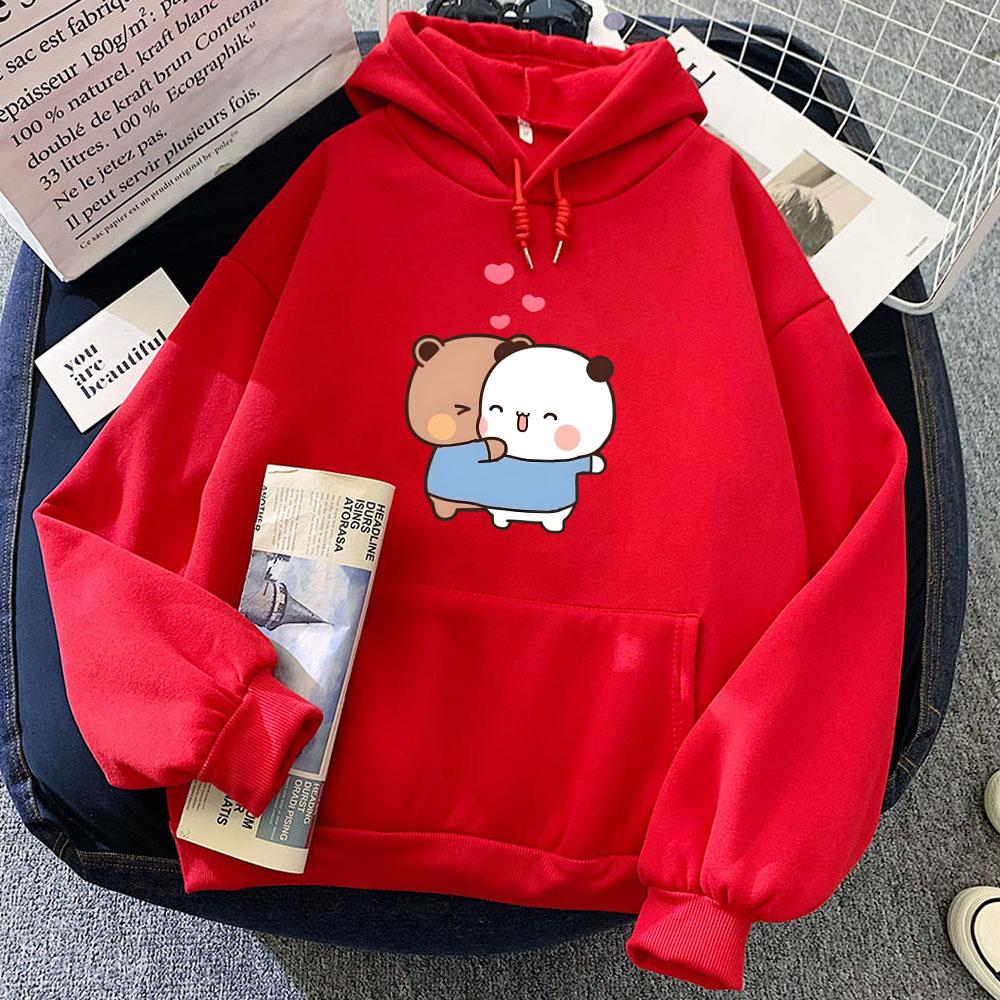 Panda Bear Bubu Dudu Hoodies Cartoon Kawaii Graphic Printing Sweatshirts Winter Fleece Women Men Cute Clothes