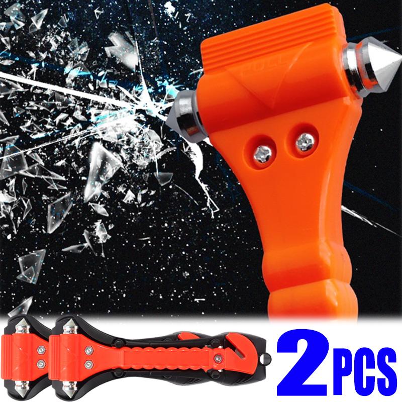 1/2PCS Survival Safety Hammer 2-in-1 Seat Belt Cutter Window Hammer Escape Tools Car Window Breaker Basics Emergency Accessories