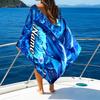 Custom Name Love Dolphins Heart Microfiber Beach Towel Super Soft & Absorbent for Bath, Beach, Travel  Bath Time Accessory, Fan gifts