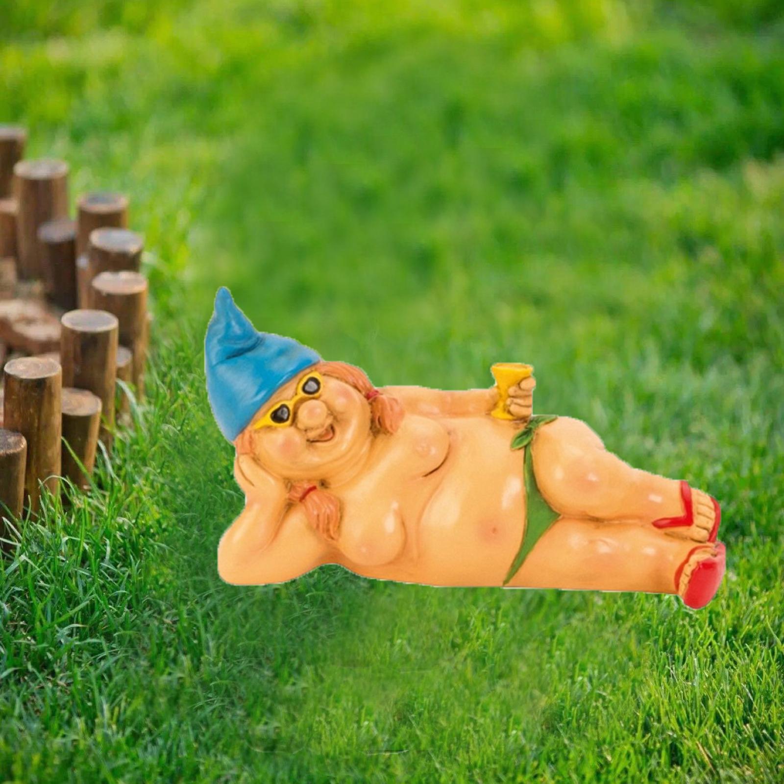 Lustige Nackte Zwerg-Figuren (2 Stück, 12,7 Cm) - Freche Garten-Deko Aus Kunstharz Für Drinnen & Draußen
