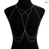 Cross Chest Breast Belly Body Chain Necklace For Women Girls Bra Wedding Sexy Ball Body Jewelry Prom Party Deco Accessories