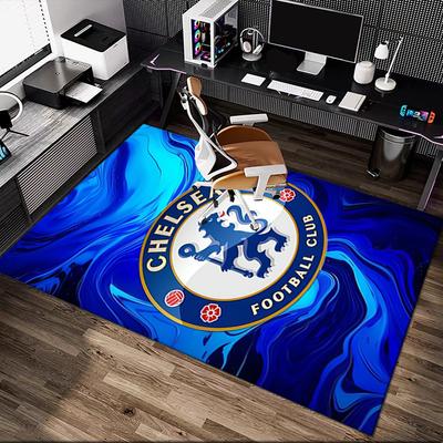 1 Stück digital bedruckter Stuhlunterlage für das Homeoffice, Chelsea FC Teppich für alle Jahreszeiten geeignet, Weicher Teppich