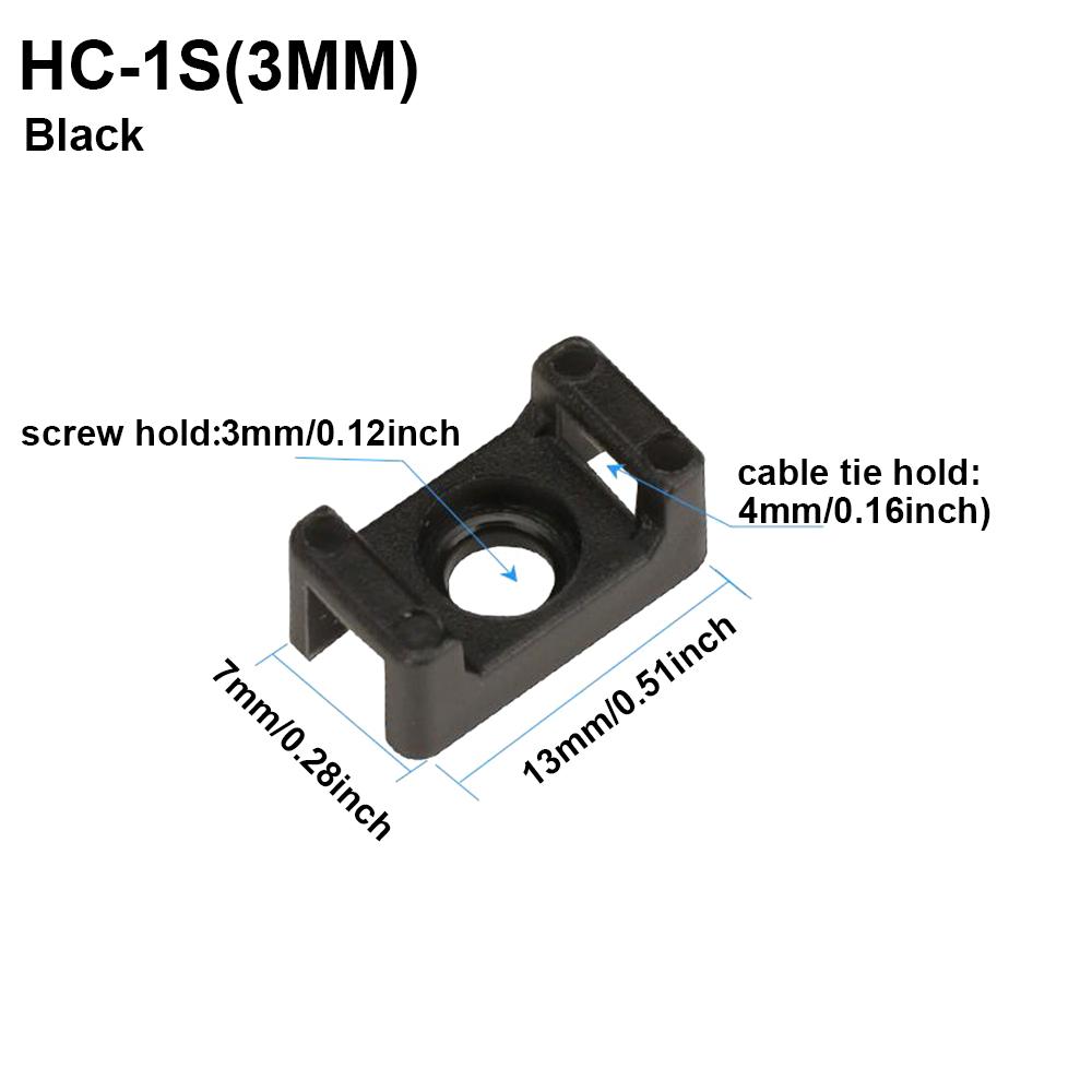 Saddle Cable ties base mount holder Wire Fixing Clamp Screw Holes mounter HC-0~ HC-7,HC-1S~HC~2S, Cable and Wire management cable organizer