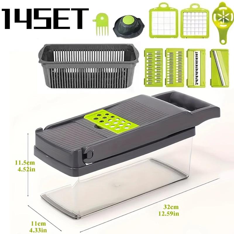 

Набор 14 шт./16 шт. Овощерезка Многофункциональная Фрукторезка Ручная Овощная терка Овощерезка Лукорезка Кухонные гаджеты