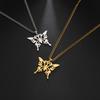 Trend Butterfly Hollow Pendant Necklace for Women Choker Stainless Steel Necklace Jewelry Mother's Day Gifts