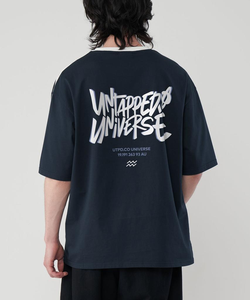 UNTAPPED STUDIO Universe Overlap Oversized Track Short Sleeve Color Block T-Shirt 3 Colors