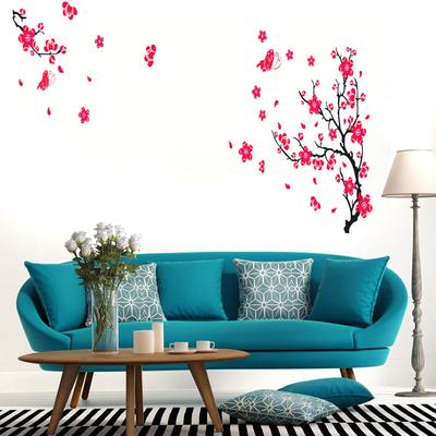 Removable Red Plum Blossom Flower Viny Wall Decal Sticker Art DIY Home Decor New
