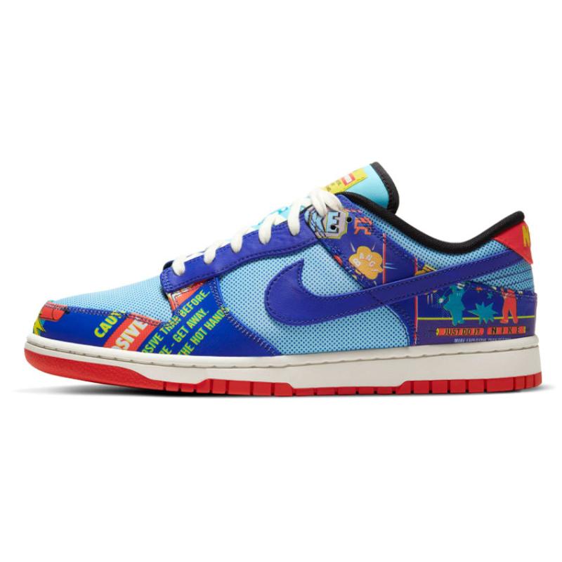 Nike Dunk Retro OG "Firecracker" "CNY" Firecracker Double Layer Scratch Card Low-Top Skate Shoes Unisex Blue Red DD8477-446