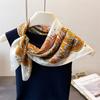 Floral Print Pastoral Silk Scarf, Elegant Shawl, Versatile Neck Tie Small Square Scarf, Headscarf for Women