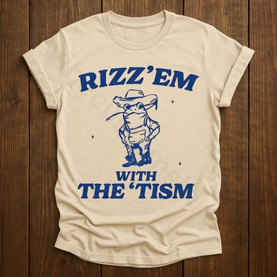 Rizz Em With The Tism Vintage Shirt, Autism Awareness T-Shirt, Farmer Cute Frog Tee, Retro Frog T Shirt, Meme Frog T Shirt, Frog Lovers Gift