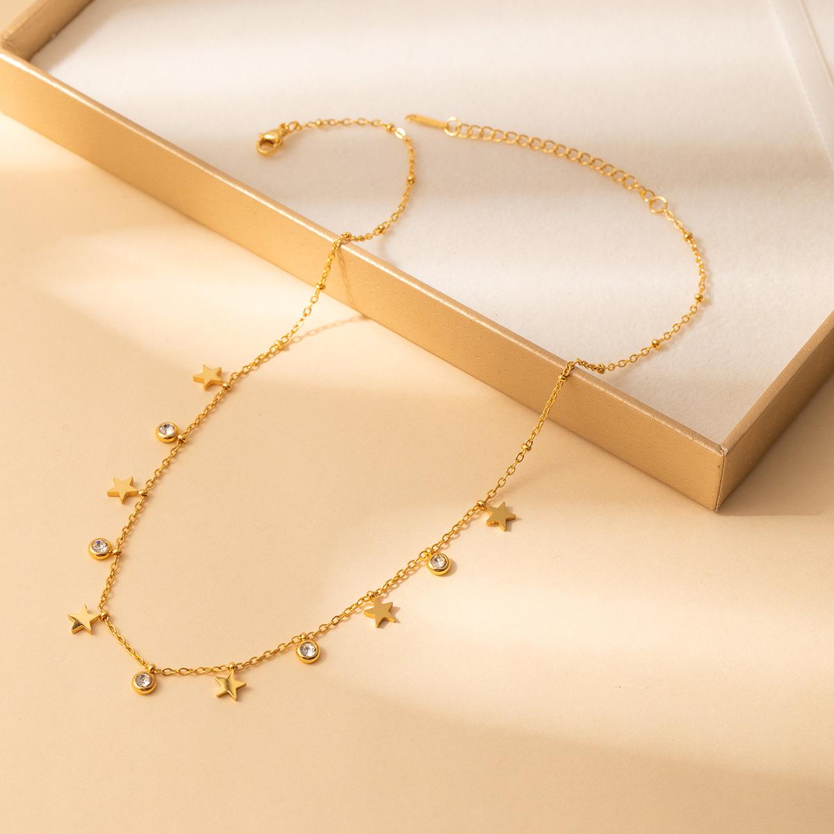 

Стильний, Простий І Вишуканий, Не вицвітає, Сонячний Хрест, Геометричне Намисто, Нержавіюча Сталь З Діамантами, Різні Аксесуари Для Жінок