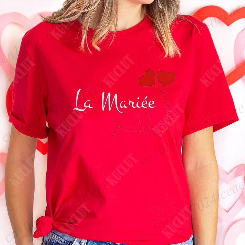 Bachelorette Hen Party Evjf Future Team Bride T-Shirt French Women Short Sleeved Tees Graphic Tops Bridal Shower Wedding Clothes
