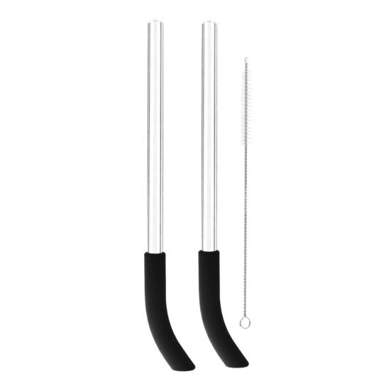 2PCS Stainless Steel Straws Odorless Reusable чёрный
