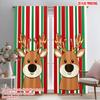2pcs,2D Plane Printing Curtains Cute Reindeer Christmas Festive (2) Versatile Fabric (without Rod) Art Deco Festive Perfect for