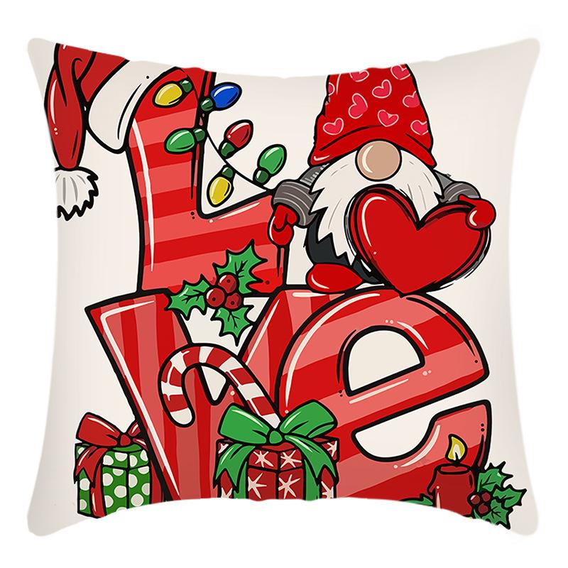 New Christmas Pillowcase Christmas Elk Print Santa Claus Dwelling Decoration Holiday Pillowcase