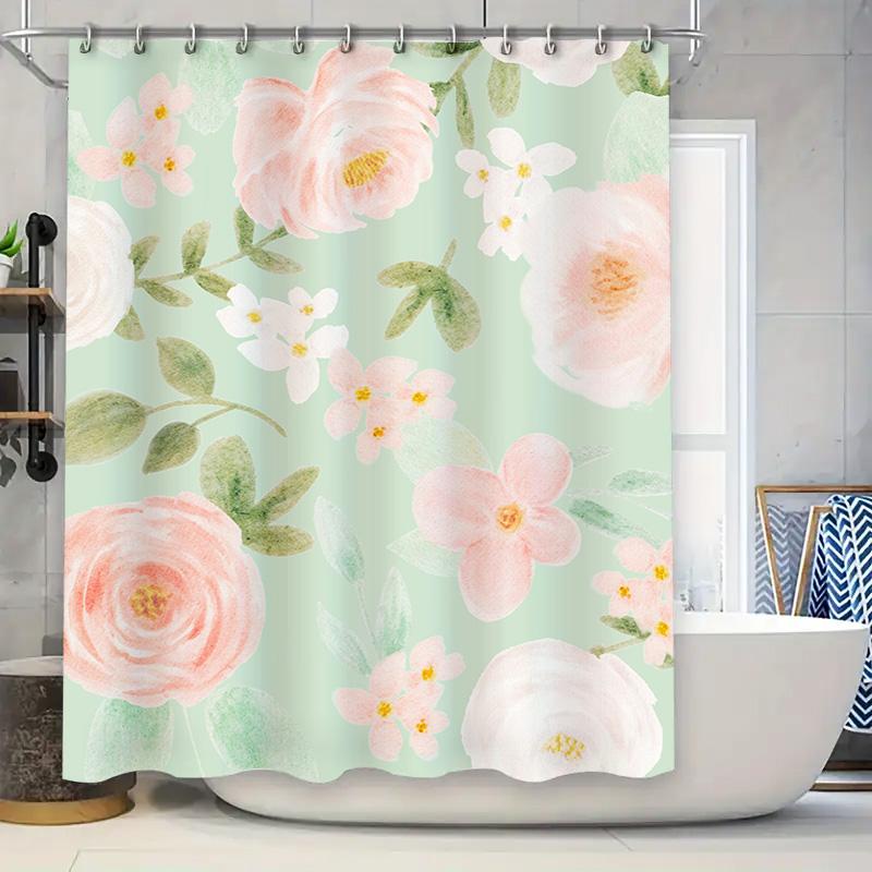 

Green Red Blue Polyester Shower Curtain Waterproof Bathroom Decorative Liner Xl Size 72X84 In 90x180cm