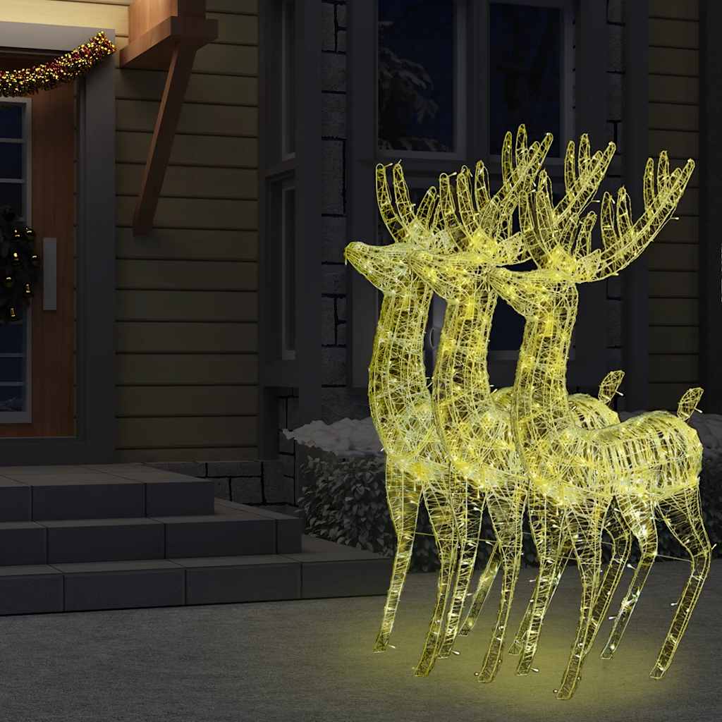 XXL Reindeer Christmas Decoration Acrylic 250 LED 3 pcs 180 cm