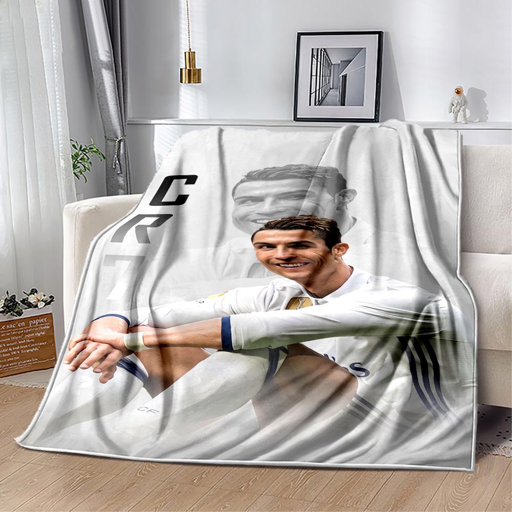 Cr7 Football Legend Blanket Soft Warm Cozy Perfect for Sofa Seaside Office for All Occasions Digital Print Suitable for Gifting Relatives and Friends