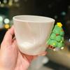 Creative Design of Christmas Ceramic Mugs Three Dimensional Snowman  Christmas Tree Shaped Handle Cups  Christmas Souvenirs