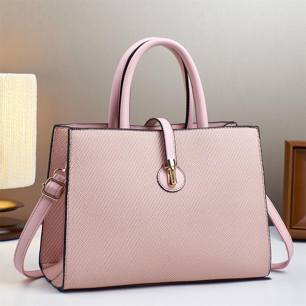 Pu Tote Bag For Women With Stitching Detail And Zipper Closure For Daily Use