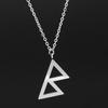 Viking Rune Necklace for Women Stainless Steel Norse Runic Pendant Layering Minimalist Jewelry Gift Delicate Feminine