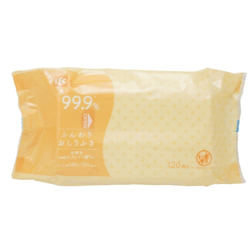 LEC 99.9% Pure Water Soft Baby Wipes for Adults, 120 Wipes, Made in Japan, Mild Acidity, Unscented