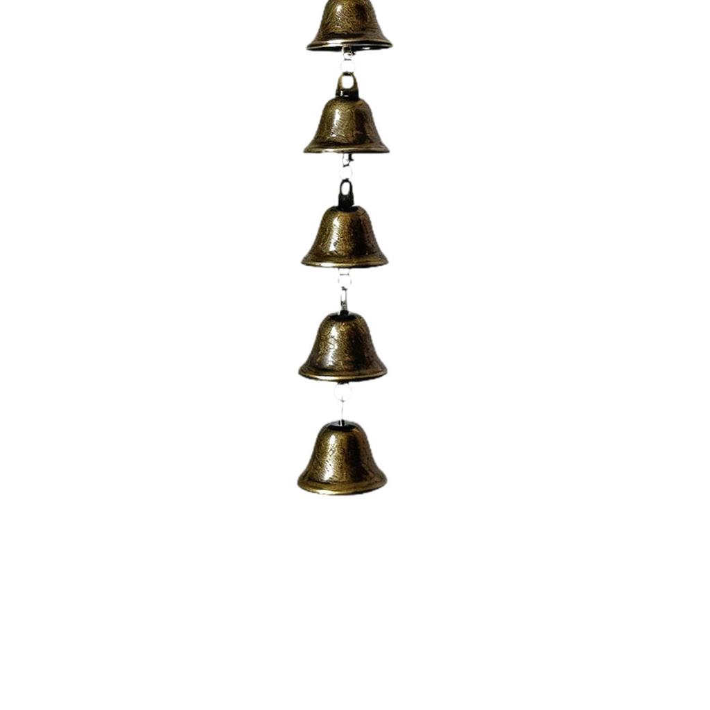 Decorative Cast Iron Wind Chime Outdoor Hanging Bell Garden Ornament for Traditional Christmas Patio Decor