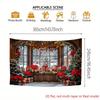 1Pcs Christmas Red Window Snow Scene Decoration Background Xmas Backdrop Decorations For Photo Studio Photo Booth Party