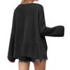 Women's Solid Color Round Neck Bell Sleeve Pullover Knitwear Fashion Short Sweater