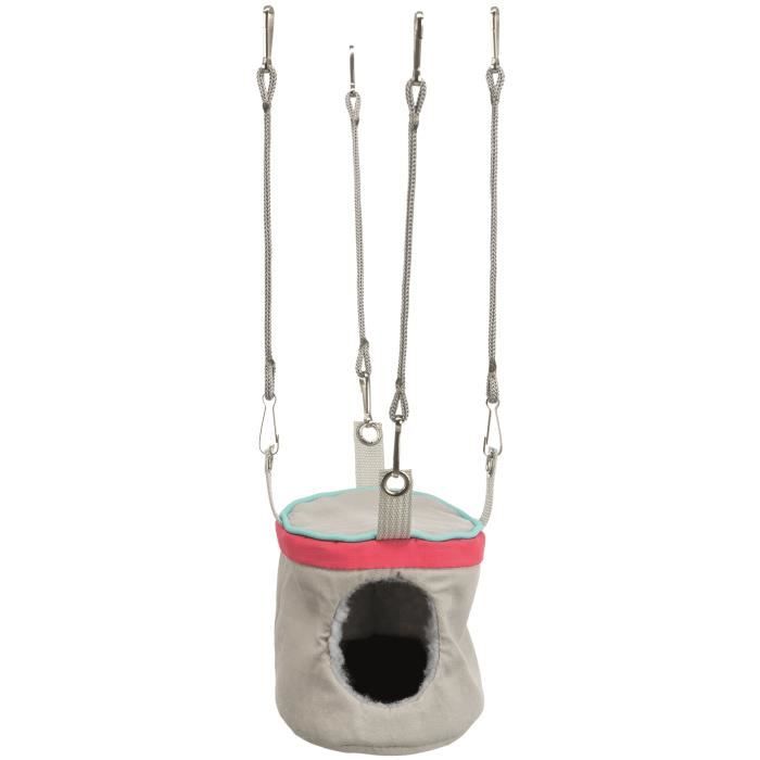 Abri Pour Rongeurs - Trixie - Suspendu - Coton - Fourrure D'agneau - Gris