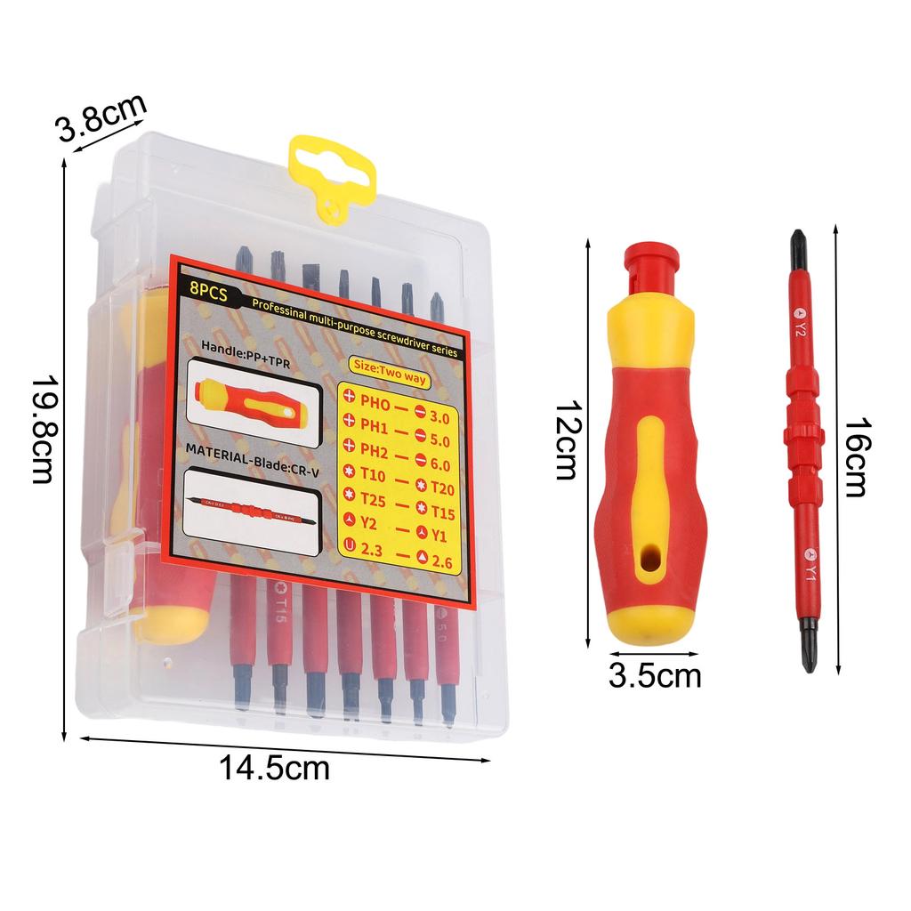 14 In 1 VDE Insulated Screwdriver Set Magnetic Bits For Electrical Repair Tools Changeable Bit Electricians Hand Tools