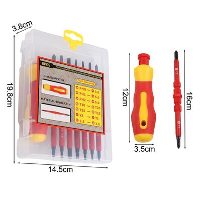14 In 1 VDE Insulated Screwdriver Set Magnetic Bits For Electrical Repair Tools Changeable Bit Electricians Hand Tools