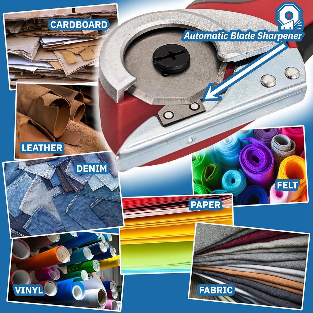 Cordless Electric Scissors 4V 2000mah Rechargeable Cutter with Safety Lock 240RPM for Cardboard Leather Paper Felt