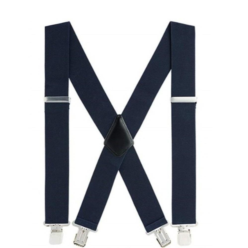 

Solid Color X-Type Suspenders Heavy Duty Elastic Pants Braces Work Suspenders Suit Accessories синій