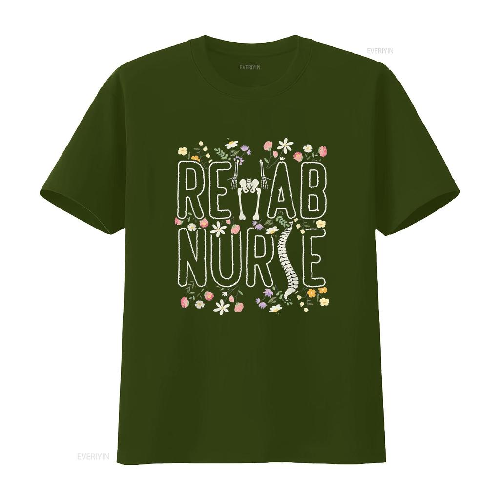 Rehab Technician Nurse T Shirt Vintage Washed Stretched Unisex Streetwear Soft Slightly Top For Everyday Wear Homme Breathable