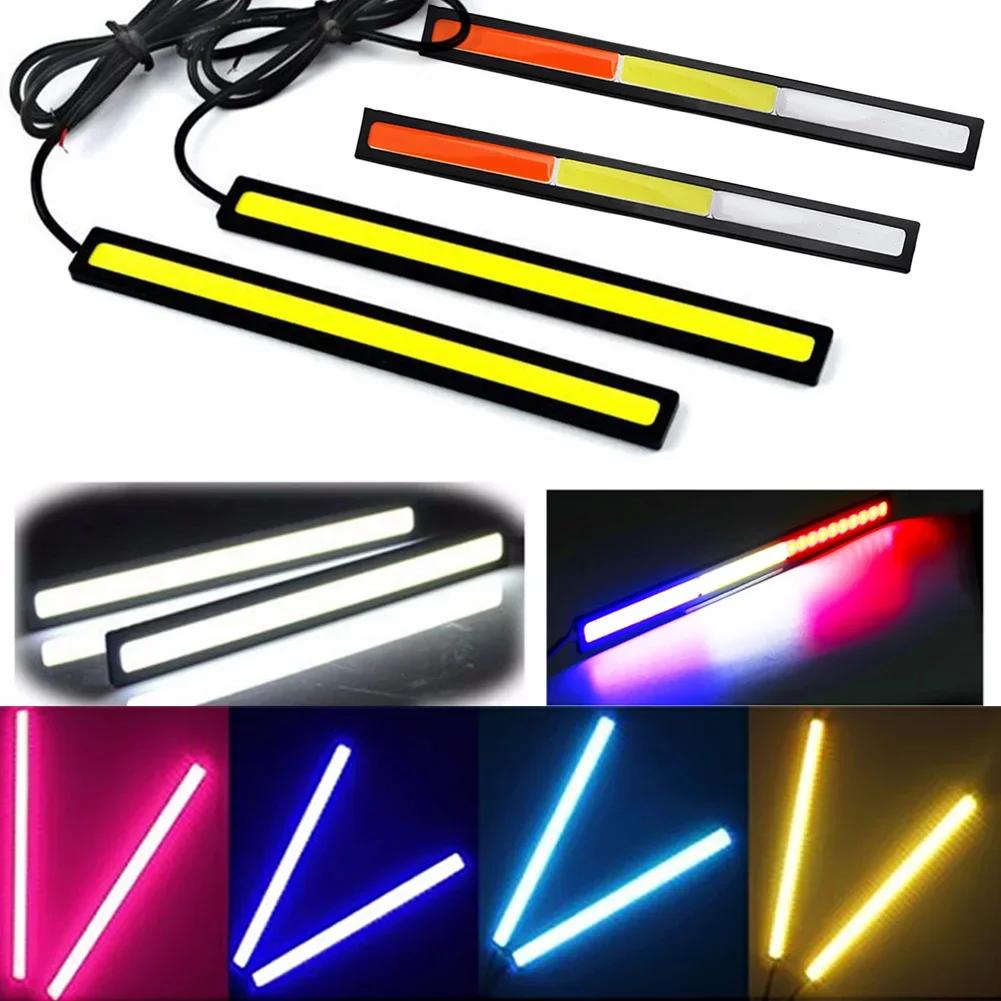1/2pcs 17cm COB DRL LED 12V 6000K Waterproof Daytime Running Light Auto Strip Light Car COB Fog Lamp Car Styling Led DRL Lamp