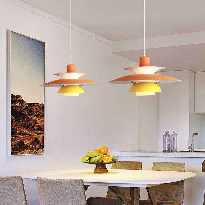 Danish UFO Pendant Light: Nordic Bauhaus Design for Dining Room or Bar