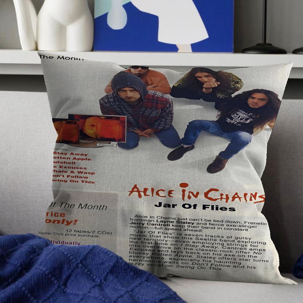 Alice In Chains Pillow Cover for Bedroom Room and Living Room Sofa Decorative Cushion Cover