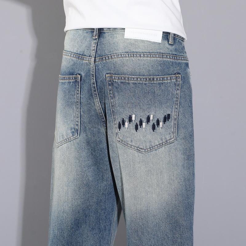 New Slim Jeans Men's Straight Loose Slim Tapered Pants Casual Trousers