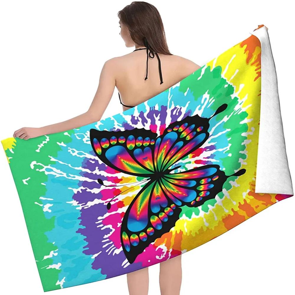 Butterfly Beach Towel Microfiber Quick Dry Sand Proof Soft Bath Pool Travel Camping Home Decor Picnic For Women Men Kids Gifts