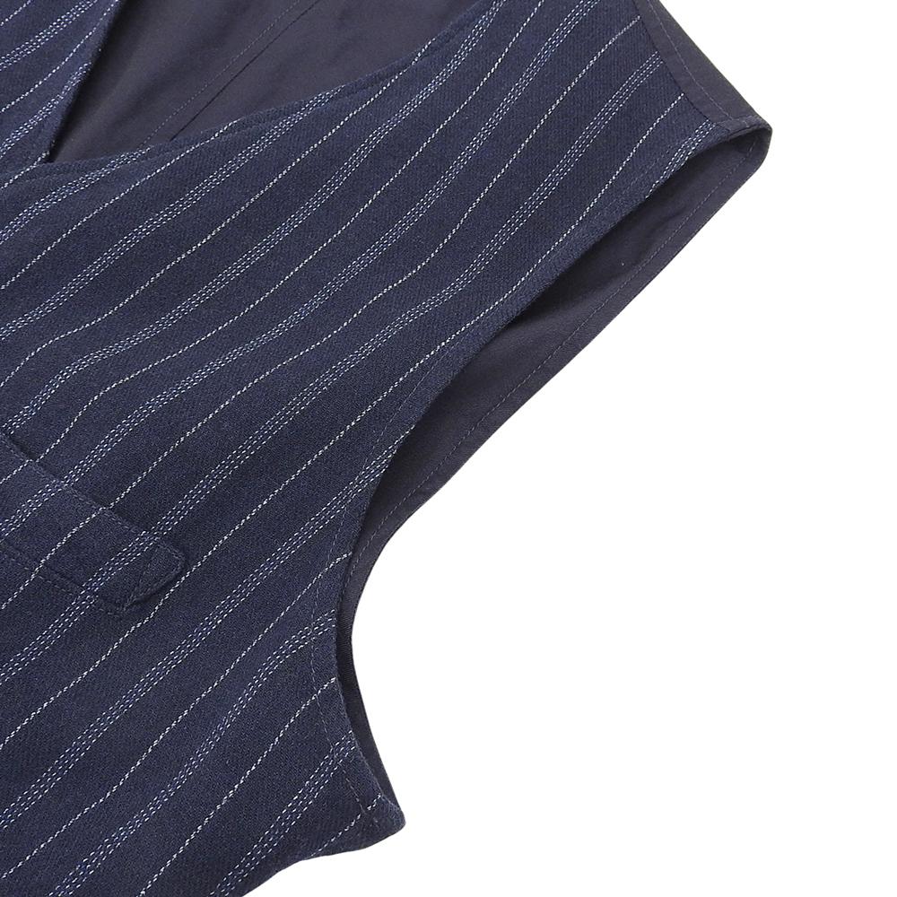 RRL Wabash Striped Cotton Vest, Men's, Navy, Size M Best M NavyUsed