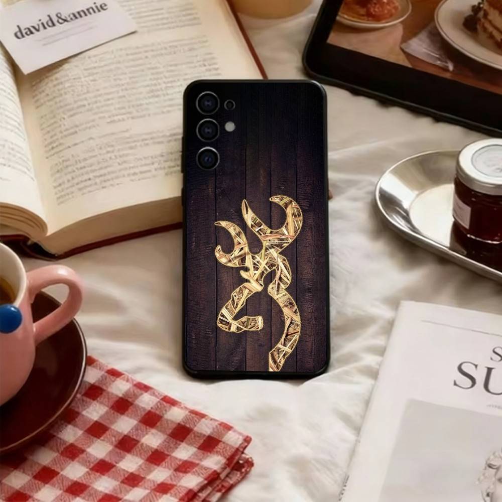 Deer Hunting Camo Phone Case For Samsung S25,S24,S21,S22,S23,S30,Ultra,S20,Plus,Fe,Lite,Note,10,Soft Black Cover