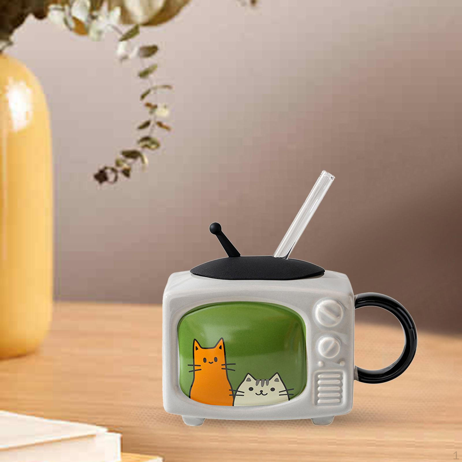 

-Чашка для кави, маленька форма для телевізора з чаєм і молоком, посуд для напоїв, чашка для кави для напоїв для офісу, темно-сірий колір