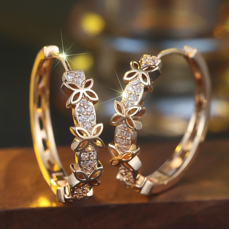 1 Paar Elegante Damen-Kränzen-Ohrringe Offenes Schmetterlingsdesign Damen-Schmuck für den Alltag und Partys Geschenke Jährlicher Eleganter Schmuck