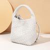 Hand-woven Women's Bag Summer Solid Color Portable 2 Set Casual Retro Shoulder Messenger Bag
