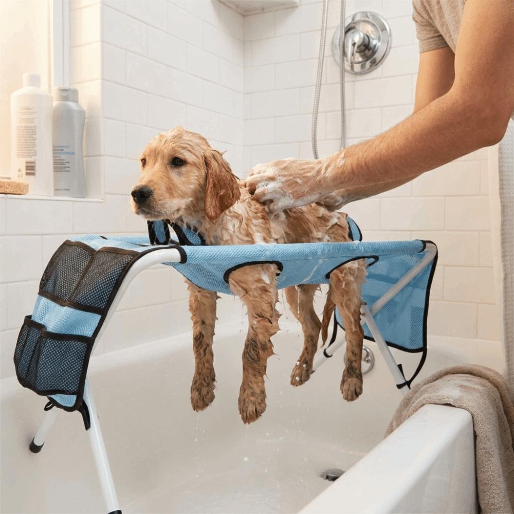 Non-Slip Pet Bathing Stand Quick-Dry Mesh Dog Grooming Hammock Pet Grooming Table  Pet Washing