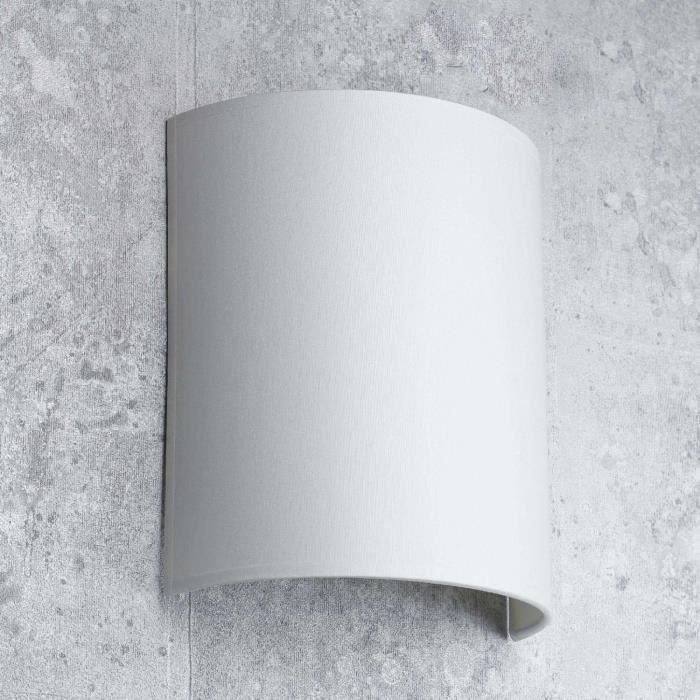 Applique murale - Alice - Tissu blanc - 1 ampoule E27 - 60W - Design moderne